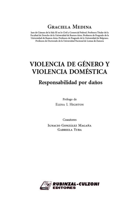Violencia de GEnero y Violencia DomEstica. Responsabilidad por danos.