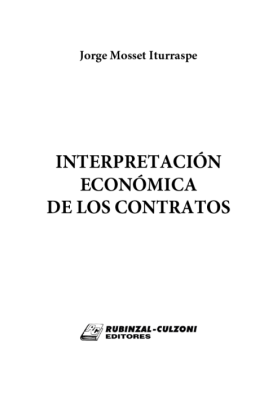 Interpretacion economica de los contratos.