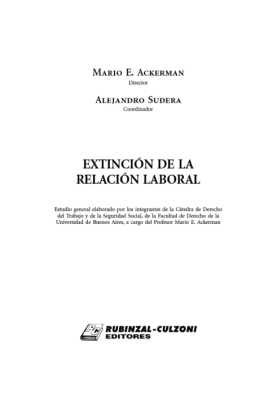 Extincion de la relacion laboral.