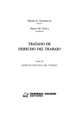 Tomo IX. Derecho Procesal del Trabajo.