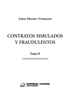 Tomo II. Contratos fraudulentos.