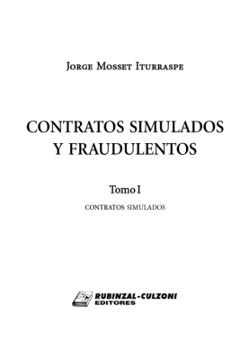 Tomo I. Contratos simulados.