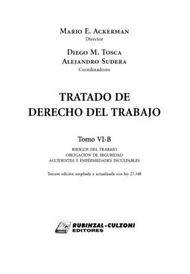Tomo VI-B. Riesgos del trabajo. Obligacion de seguridad. Accidentes y enfermedades inculpables.